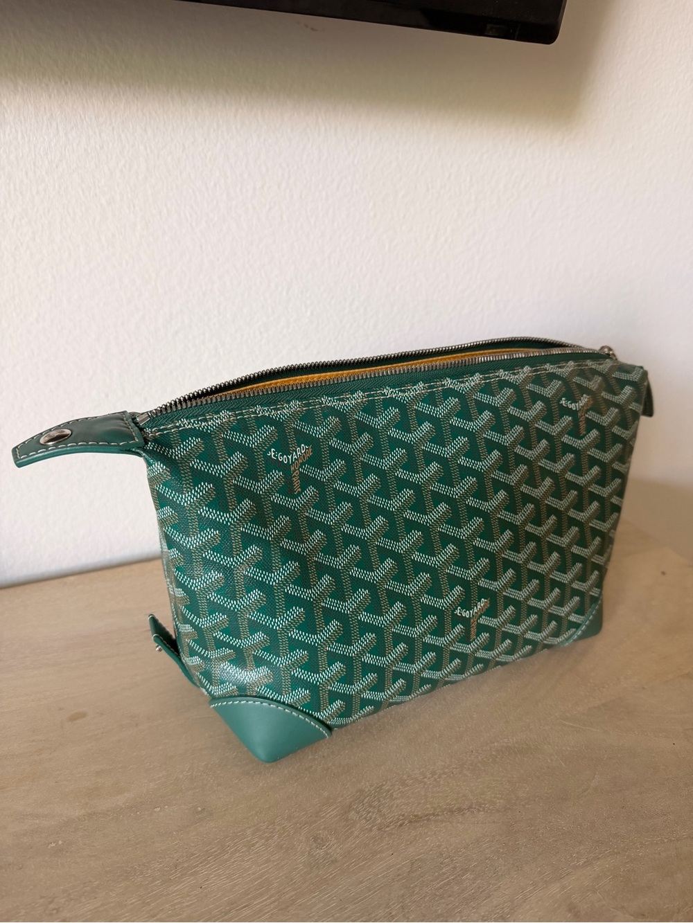 Goyardine Canvas Bowling 25 Toiletry de Bag in Green